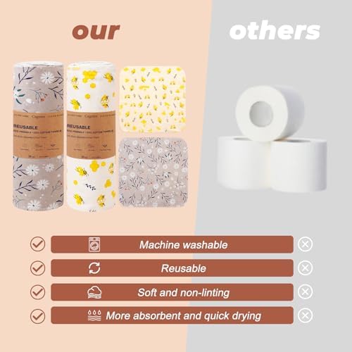 Reusable Dishcloth Kitchen Towel Cotton: Washable Roll Paper Towel - Image 2