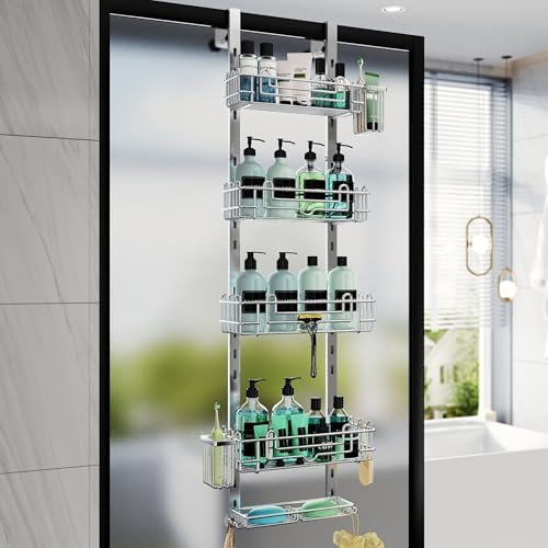 HapiRm 5 Tier Over the Door Shower Caddy, Hanging Shower Caddy by HapiRm