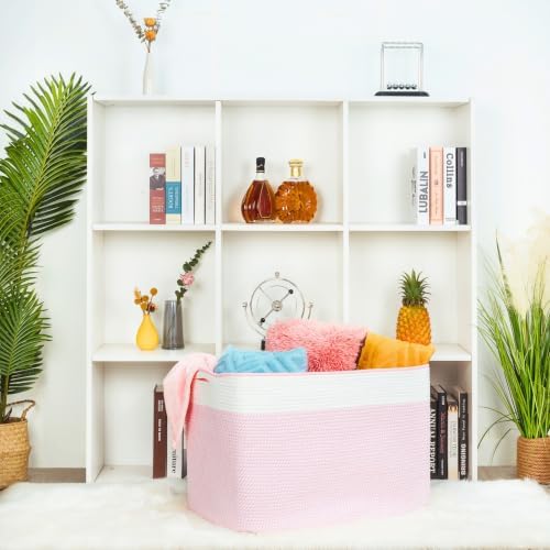 MINTWOOD Design 112L Extra Large Blanket Basket Holder Living Room, Dog Toy - Image 5