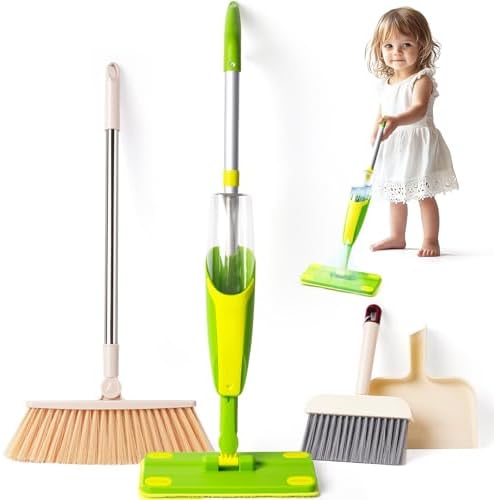Kids Cleaning Toy Set, Mini Spray Mop Montessori Toys Pretend Play Cleaning Tool by Yeeammk