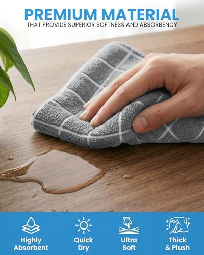 Utopia Towels 12 Pack Microfiber Fingertip Wash Cloths 12x12 Inch Grey - Image 5