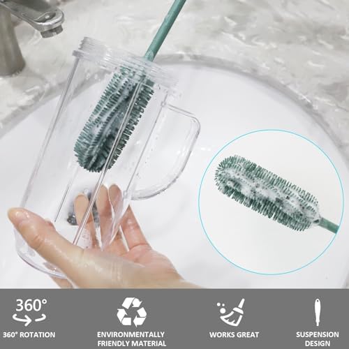 Silicone Bottle Brush, 15.7" Water Bottle Cleaner Brush - Image 4