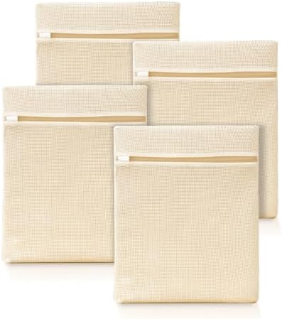 ABRRLO 4Pcs Cotton Mesh Laundry Bags by ABRRLO