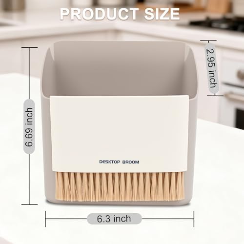 Mini Trash Can Broom Dustpan: Small Hangable Compact Garbage Lint Bin - Image 3