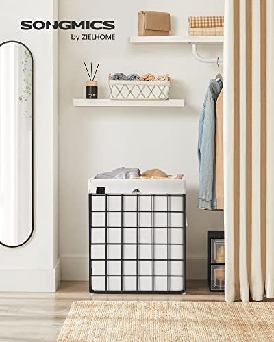SONGMICS Laundry Hamper, 23.8 Gal. Laundry Basket, Collapsible Clothes Hamper - Image 2