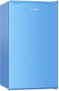 BANGSON Mini Fridge with Freezer, 3.2Cu.Ft, Single Door Small Refrigerator, Energy-efficient, Low Noise, Mini fridge for Bedroom Dorm and Office, Blue