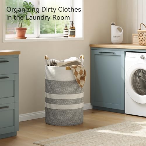 Nunsino 75L Striped Laundry Hamper - Image 2