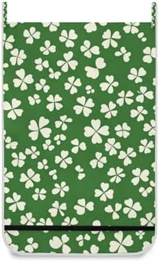 St. Patrick's Day Clovers Green Door Hanging Laundry Hamper Bag - Image 2
