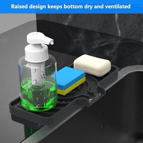Sponge Holder for Kitchen Sink, Dish Sponge Holder Soap Tray - Image 4
