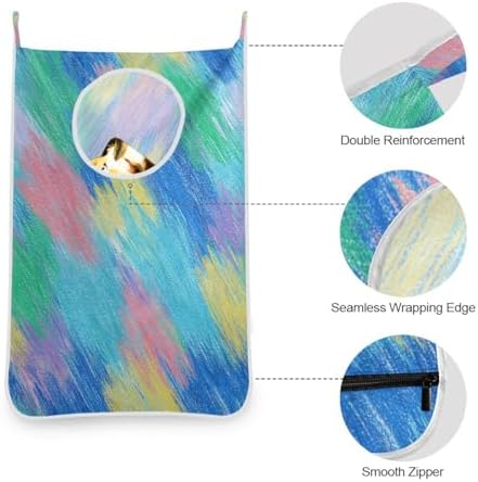 1PC Hanging Laundry Hamper Bag Over the Door Laundry Hamper Wall Hamper Large - Image 6