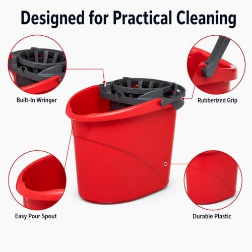 Quick Wring Hands-Free Mop Bucket – 2.5 Gallon - Image 5