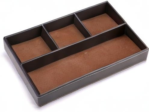BTSKY 4 slots Desk Drawer Organizer, PU Leather Drawer Storage Organizer Divider - Image 8