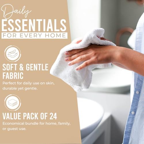 DAN RIVER 24 Pack Cotton Wash Cloths Set - Image 3