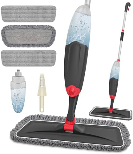 HOMTOYOU Microfiber Hardwood Floor Mop: Spray Mop by HOMTOYOU