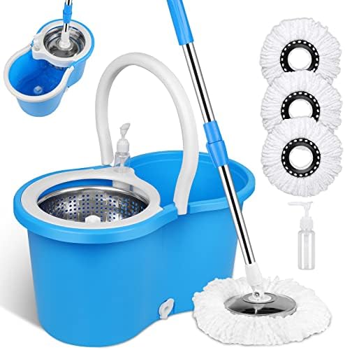Mop and Bucket with Wringer Set, Separate Dirty Water with 3 Microfiber by HYZSWGC