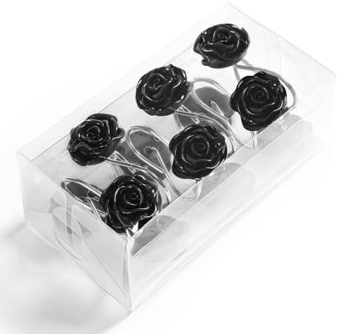 Cute Rose Floral Shower Curtain Hooks Rings - Image 2
