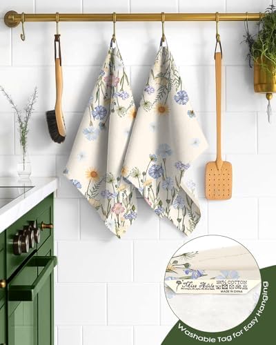 Miss Adola 150GSM Flour Sack Kitchen Towels Set of 2, Colorful Flower - Image 3