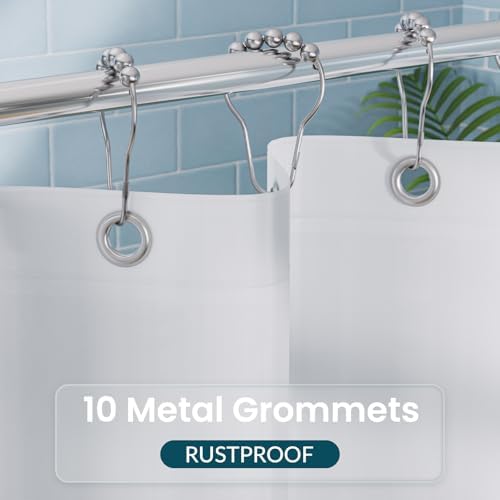 Titanker White Shower Curtain Liner, 60 x 72 PEVA Shower Liner Inside Shower - Image 5