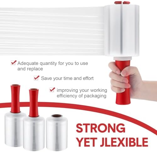 Jutom 16 Pcs Mini Stretch Film Industrial Shrink Wrap Roll Plastic Film - Image 3