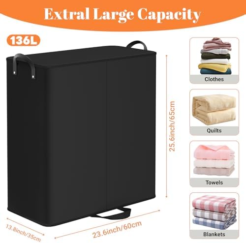 136L 2 Section Laundry Hamper - Image 2