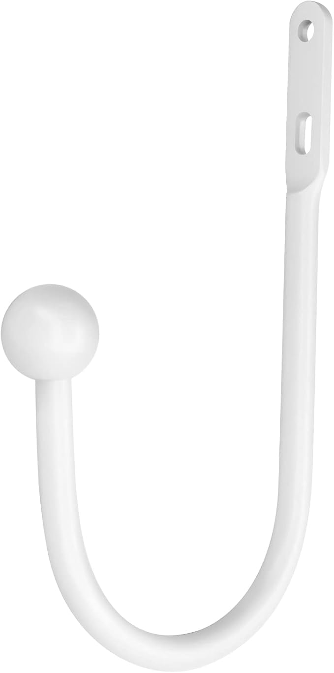 VRSS 6" L x 3" W Wall Mount Curtain Tiebacks Drapery Holdbacks White, Curtain - Image 3