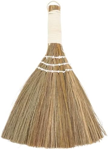 GORGECRAFT 12 Inch Small Hand Whisk Broom Soft Grass Natural Handle Bamboo by GORGECRAFT