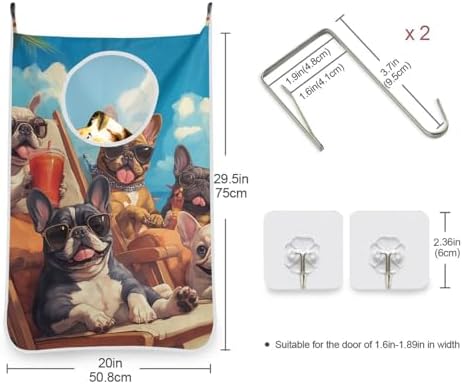 2PCS Hanging Laundry Hamper Bag Over the Door Laundry Hamper Wall Hamper Large - Image 3