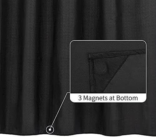 ALYVIA SPRING Extra Long Waterproof Fabric Shower Curtain Liner Black 72x84 - Image 2