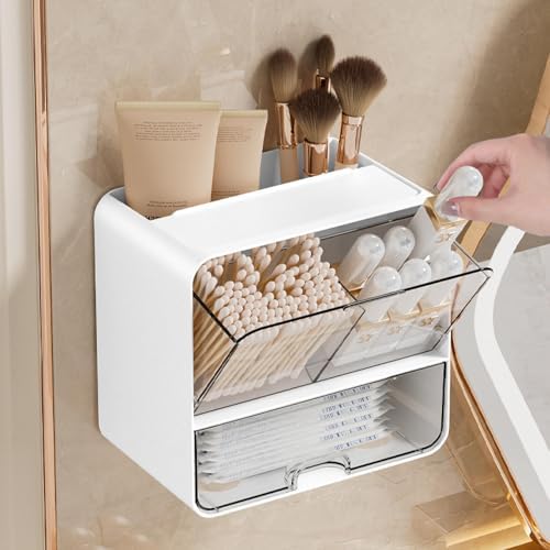 Qtip Holder Wall Mount, Bathroom storage rack by Weiara