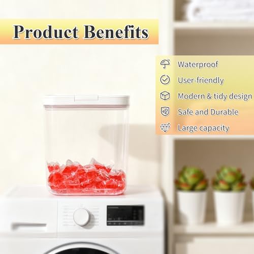 Gute Laundry Pod Holder with Lid, 186oz Sealed Pop-Up Dispenser - Image 6