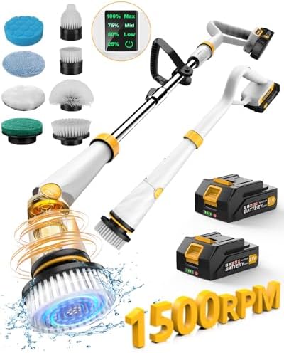 Qimedo Electric Spin Scrubber Q2, 4000mAh Battery, 1500RPM High Power by qimedo