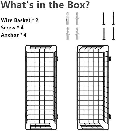 MaraFansie Wire Basket 2-Pack Hanging Wall Organizer Cabinet Storage Basket - Image 5