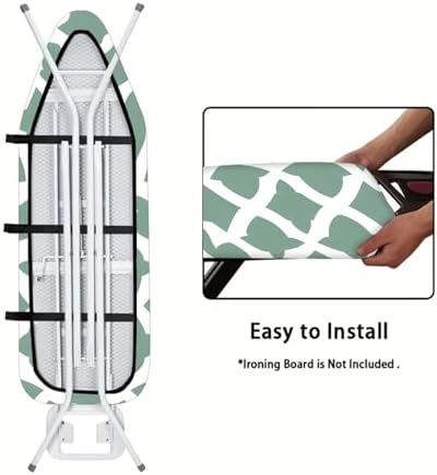 Nuxovilar Green Geometric Ironing Board Cover 15x54 Inches Polyester - Image 5