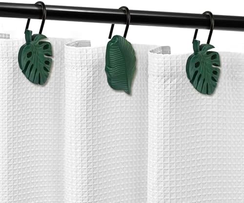 Tropical Leaf Decorative Shower Curtain Hooks, Monstera Deliciosa Strelitzia - Image 4