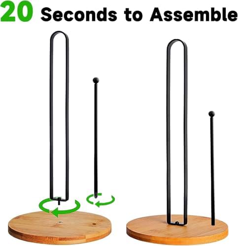 Wood Paper Towel Holder Countertop, TONLEA Kitchen Paper Towel Holder - Image 3