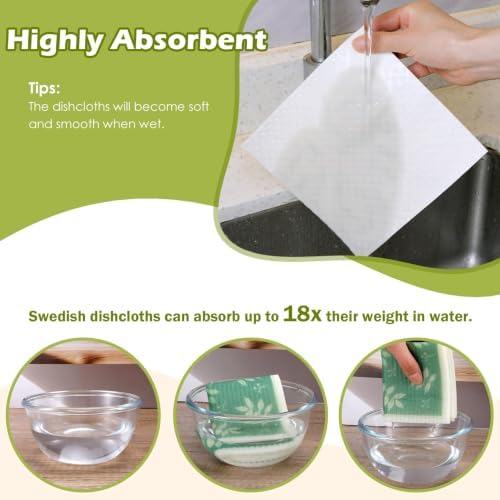 6 Pcs Swedish Paper Cloths for Kitchen, Reusable Paper Towels Washable - Image 4