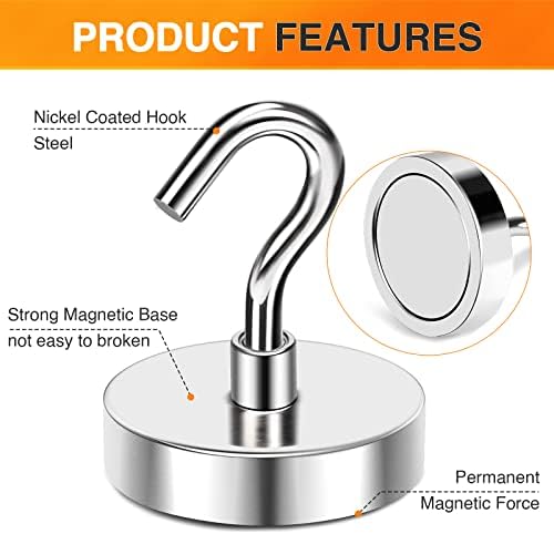 MIKEDE Strong Magnetic Hooks 120Lbs Heavy Duty Magnets - Image 4