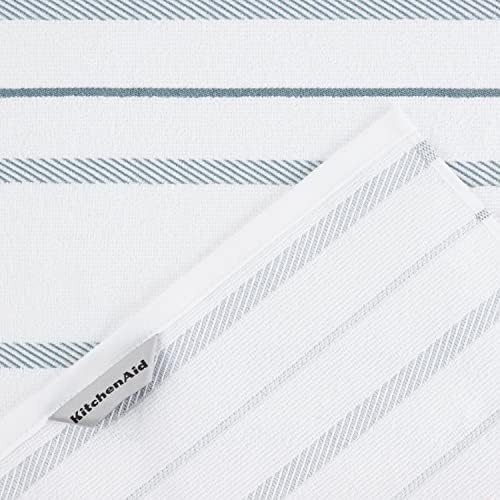 KitchenAid Albany Kitchen Towel 4-Pack Set, Fog Blue/White - Image 5