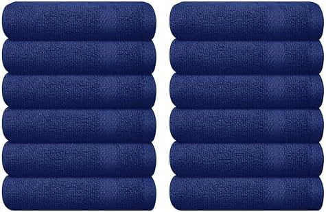 GLAMBURG Ultra Soft 12-Piece Washcloths Set 13x13-100% Ringspun Cotton by GLAMBURG