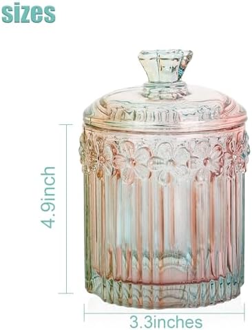 rejomiik 2 Pack Qtip Holder Glass Apothecary Jars - Image 3
