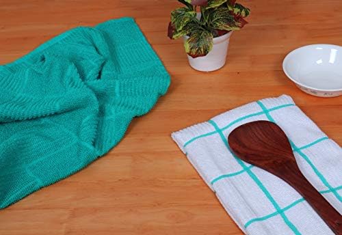 AMOUR INFINI Kitchen Towels Pack of 4, Terry Cotton Dish Towels, Ultra Absorbent - Image 5