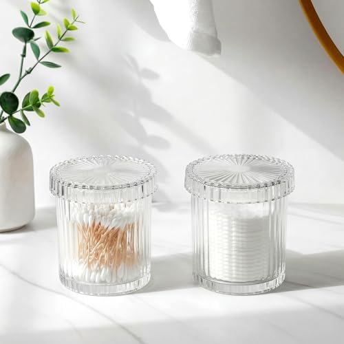 rejomiik Thick Glass Qtip Holder Apothecary Jars - Image 2