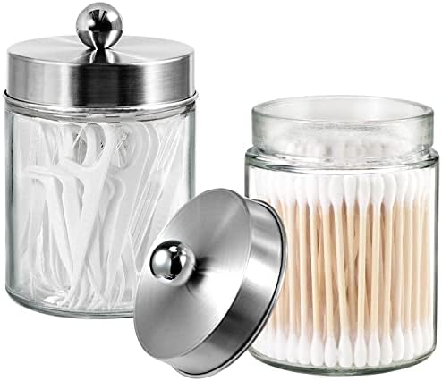 3PC Apothecary Jar Canisters Bathroom Vanity Organizer - Image 2