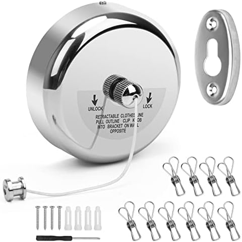 Stainless Steel Retractable Clothesline Outdoor, Shower Laundry Line Indoor by Unknown