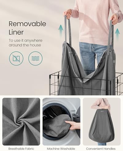 SONGMICS Laundry Hamper, Collapsible, 34.3 Gal. - Image 4