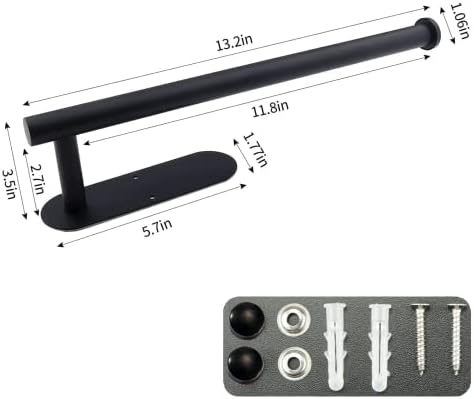 Paper Towel Holder with 2 Hooks-Under Cabinet Paper Towel Holder - Image 6