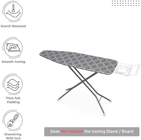 Encasa XO Ironing Board Cover and Pad, Thick Felt 54"x18" - Image 3