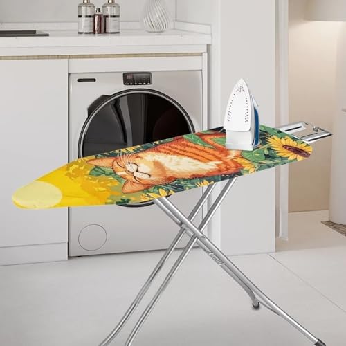 Ironing Board Cover, Cat Sunflower 15x54 Inch Standard Ironing Board Cover - Image 2