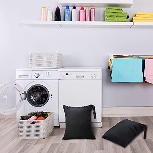 Shappy 2 Pack Wet Dry Bag Travel Laundry Waterproof, Solid Black - Image 5