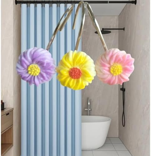 Two Fish Home Fashions Set of 12 Decorative Christmas Tree Resin Shower Curtain - Image 6